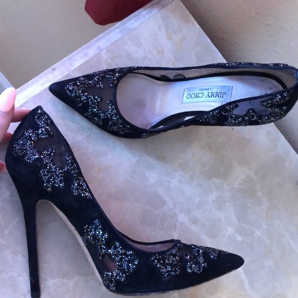 Jimmy Choo black crystal pump 37.5 - Picture 8 of 8